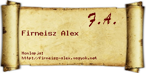 Firneisz Alex névjegykártya